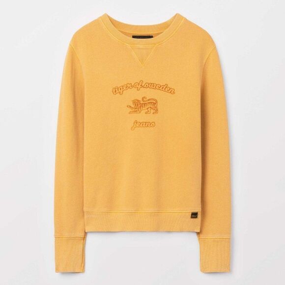 Tiger of Sweden Mustard Yellow Obscura Print Flocked Sweatshirt S - Picture 2 of 8